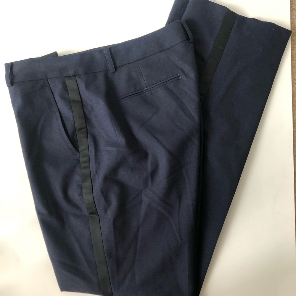 Banana Republic Navy Blue Side Stripe Pants 8
